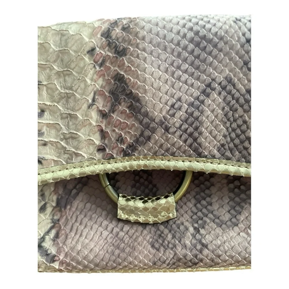 NWT Adrienne Vittadini Python Pattern Shoulder Bag with Gold Trim.